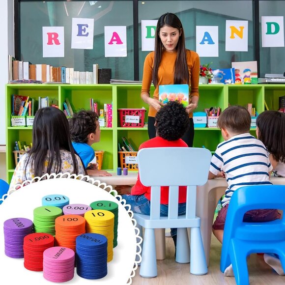 Place Value Disks 10 Values Counting Chips Math Manipulatives 1000 Pieces - Picture 7 of 9